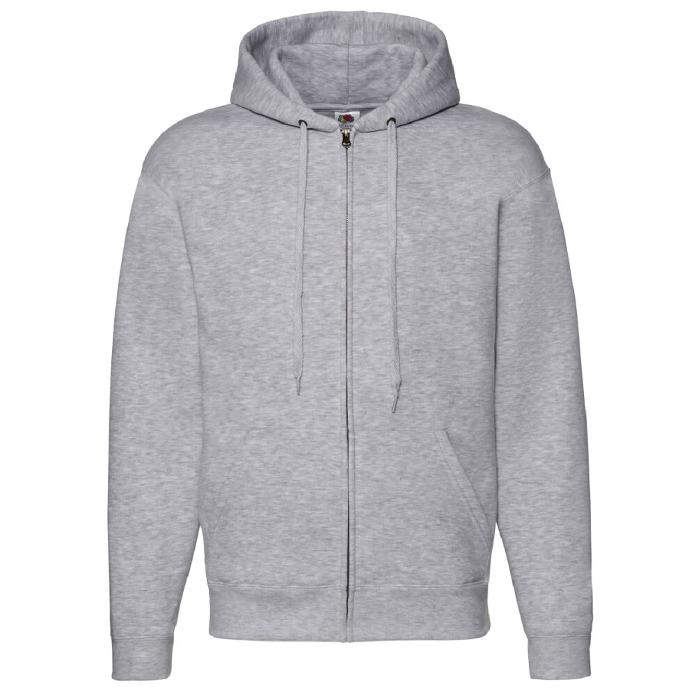 (M, Heather Grey) Fruit Of The Loom Mens Zip Through Hooded Sweatshirt / Hoodie