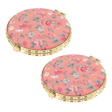 Double-sided Folding Cosmetic Mirror Orange 2pcs