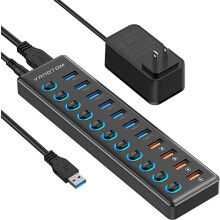 USB 3.0 Hub 11-Port with 7 Data + 4 Charging Ports