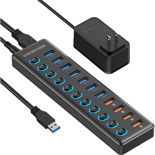 USB 3.0 Hub 11-Port with 7 Data + 4 Charging Ports