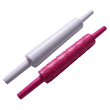 Lot de 2 rouleaux à pâtisserie multifonctionnels en plastique gaufré, pour décorer gâteaux, fondant et raviolis. Idéal pour les créations DIY.