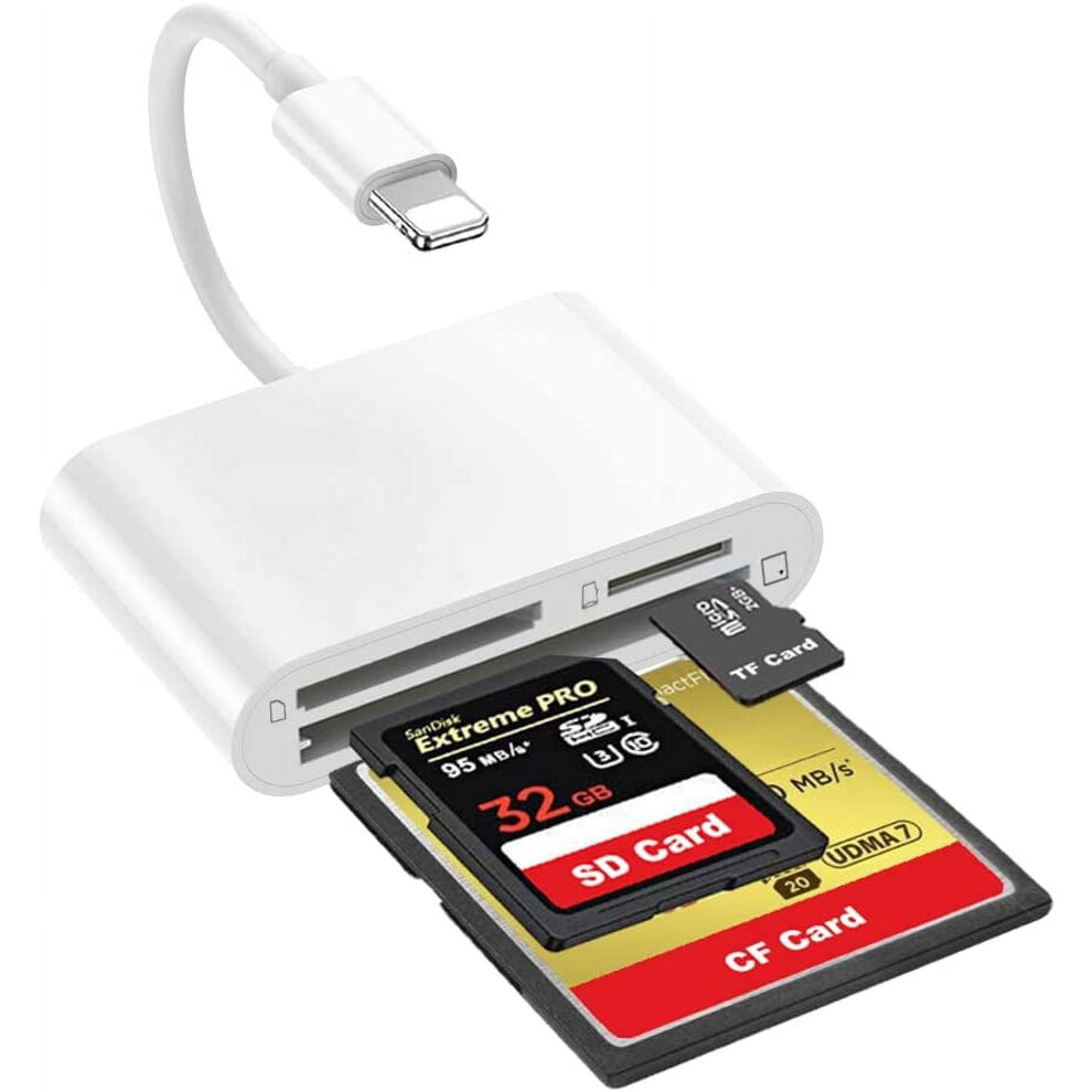 Sd Cf Tf Memory Card Reader Adapter For Iphone Ipad 917087579520