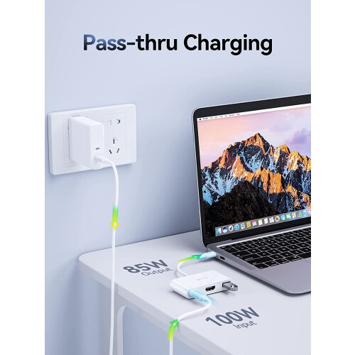 Προσαρμογέας πολλαπλών θυρών USB C σε HDMI, USB Type C σε HDMI [UHD4K@30Hz], Θύρα USB3.0 5Gbps, Φόρτιση 2