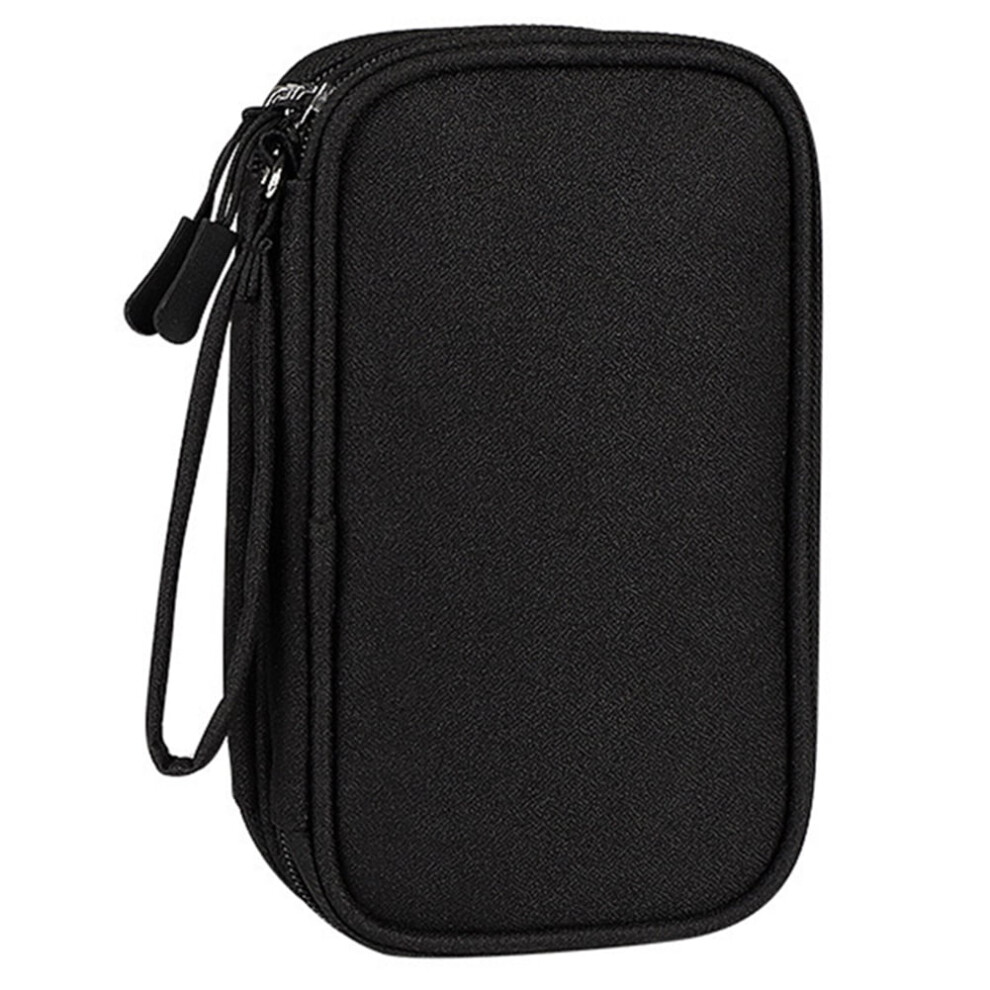 Double Layer Electronic Accessories Organizer Bag L Black 917087587105