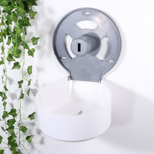 Round wall-mounted toilet paper holder white 1