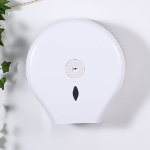 Round wall-mounted toilet paper holder white 2