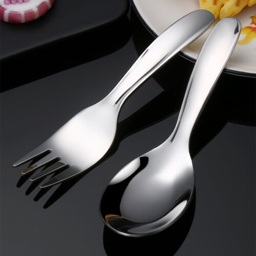 Stainless Steel Serving Spoon and Fork Set 4 Pieces 2