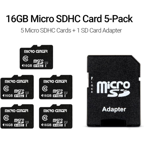 Micro SDHC memory card Class 10 16GB with adapter 1