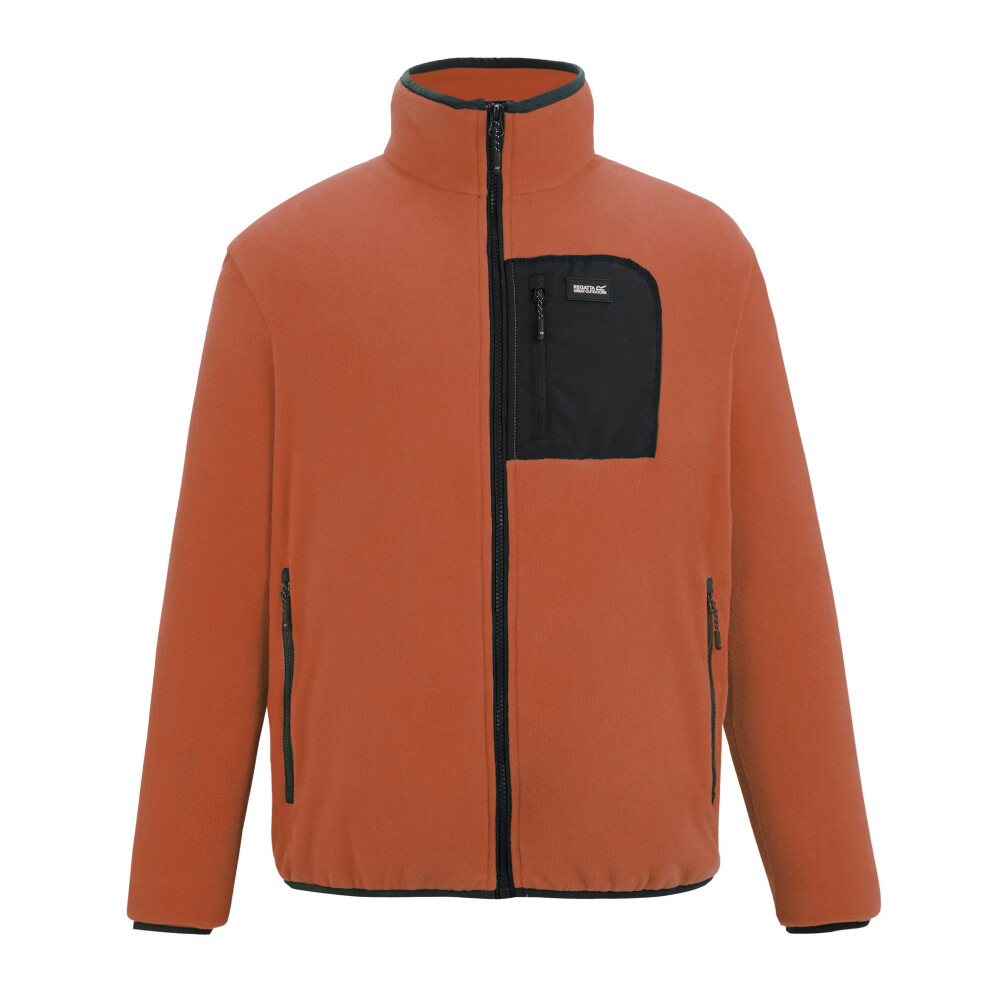 Regatta (L, Brick/Black) Mens Frankie Full Zip Fleece Jacket