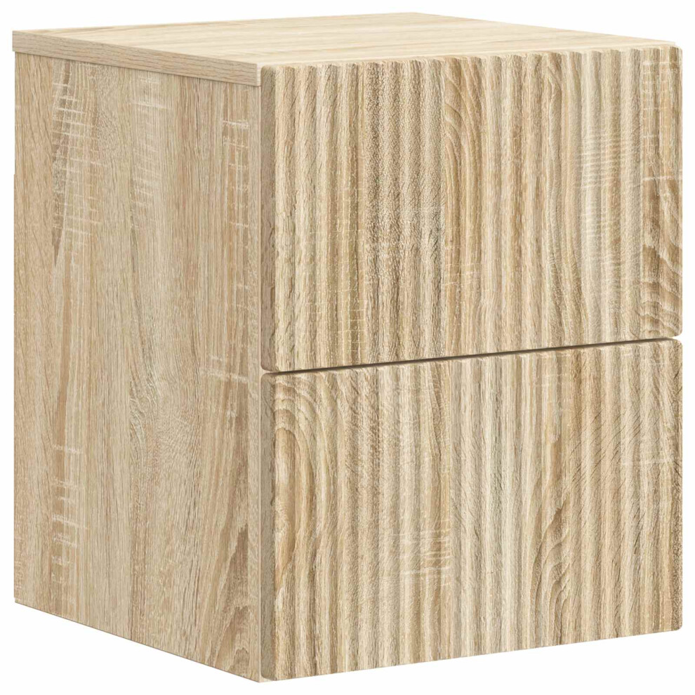 Vidaxl Wall-Mounted Bedside Cabinet Sonoma Oak 33 X 34.5 X 40 Cm