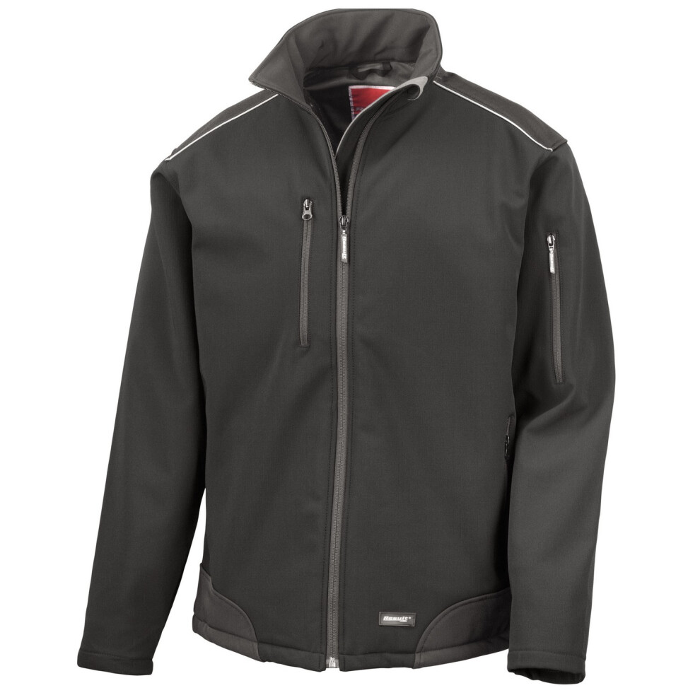 (3Xl, Black) Work-Guard By Result Unisex Adult Ripstop Soft Shell Jacket 5063527389107