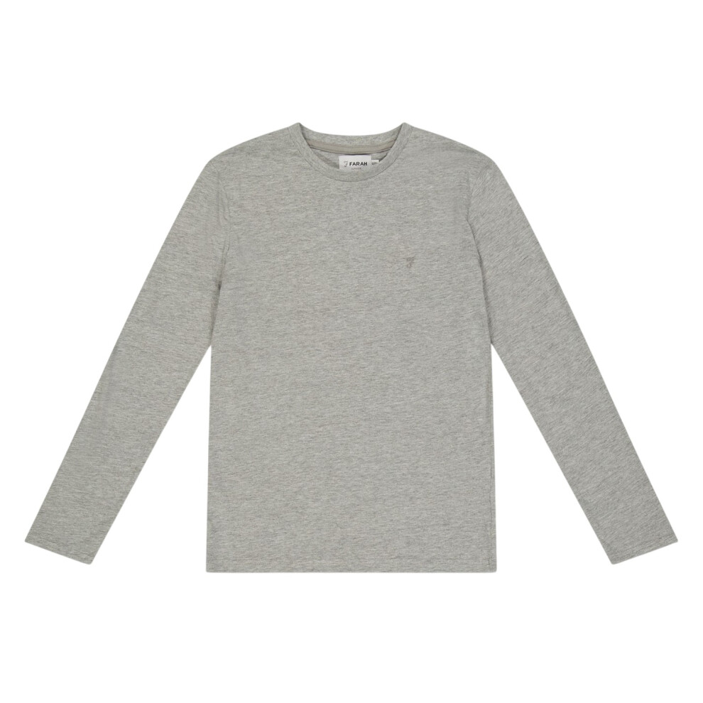 Farah (12-13 Years, Grey) Childrens/Kids Danny Embroidered Logo Long-Sleeved T-Shirt