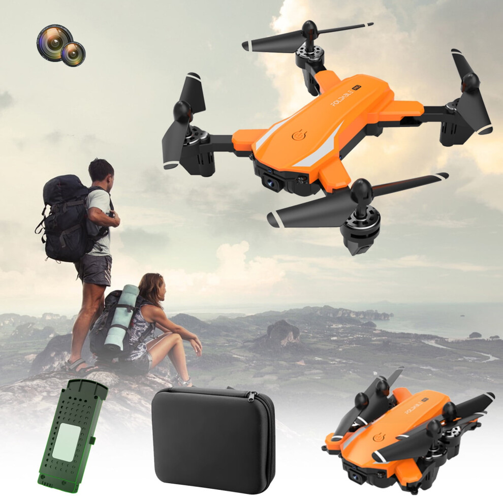 Foldable Drone With Dual 1080P Camera, Orange 9336866817508