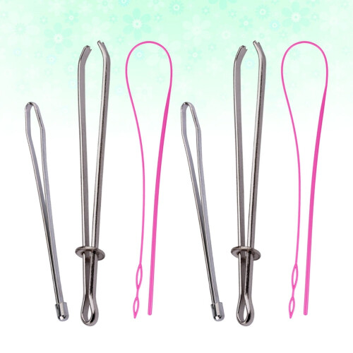 Plastic Drawstring Threader Set 6 pcs (2 metal + 1 plastic) 1