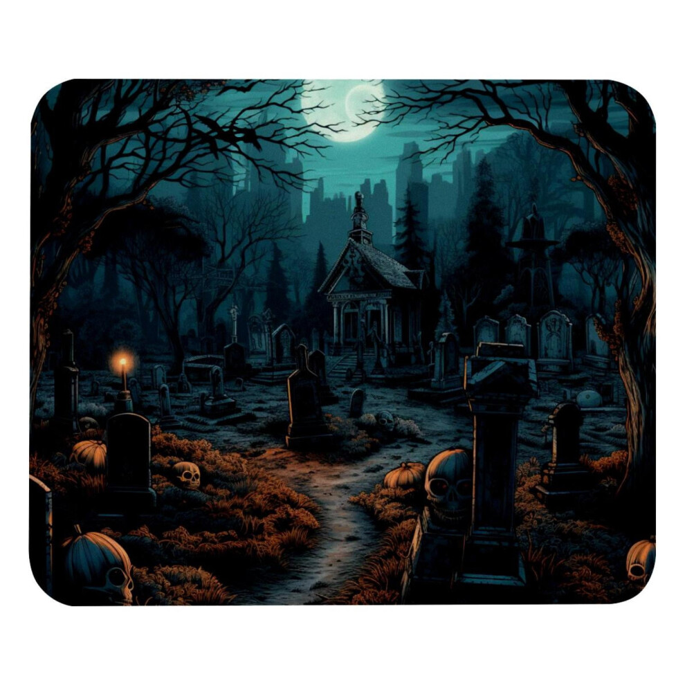 Halloween Cemetery Mouse Pad 8.3 X 9.8 Inches Non-Slip 917087592239