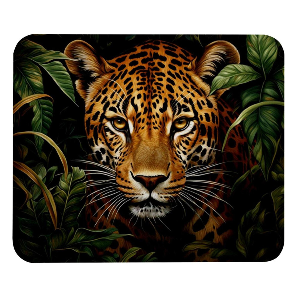 Leopard Leaves Mouse Pad Smooth Surface Thick Padding Green 917087594011
