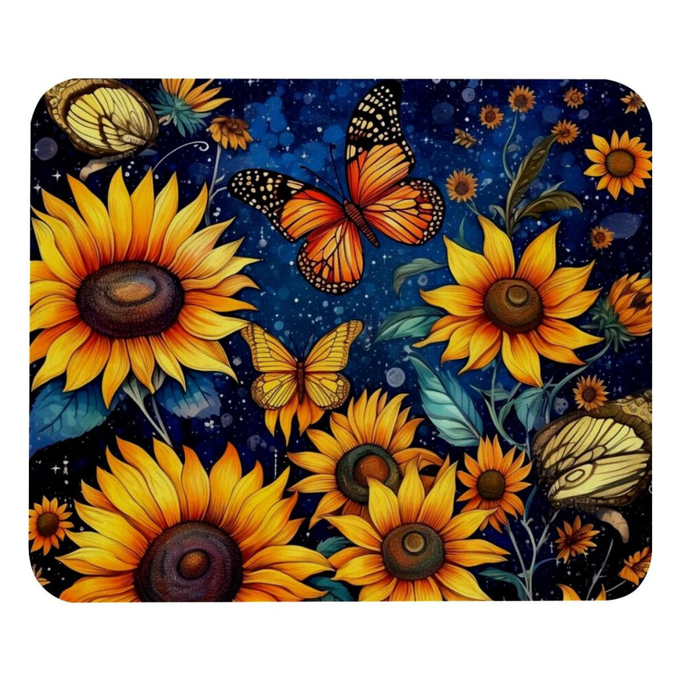 Sunflower Butterfly Mouse Pad Non-Slip Rubber Base 8.3 X 917087594639