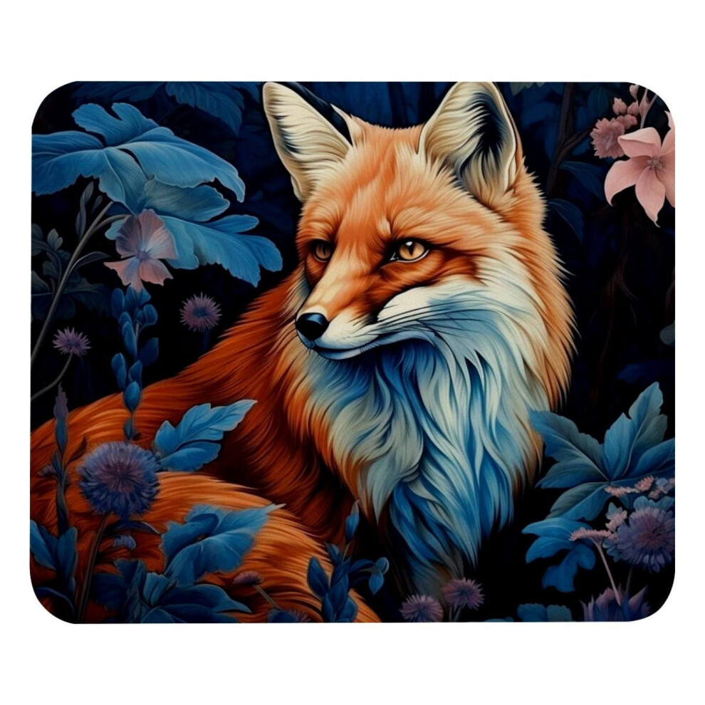 Fox Leaves Desk Mat Small Gaming Mouse Pad Rubber Blue/Pink 917087594936