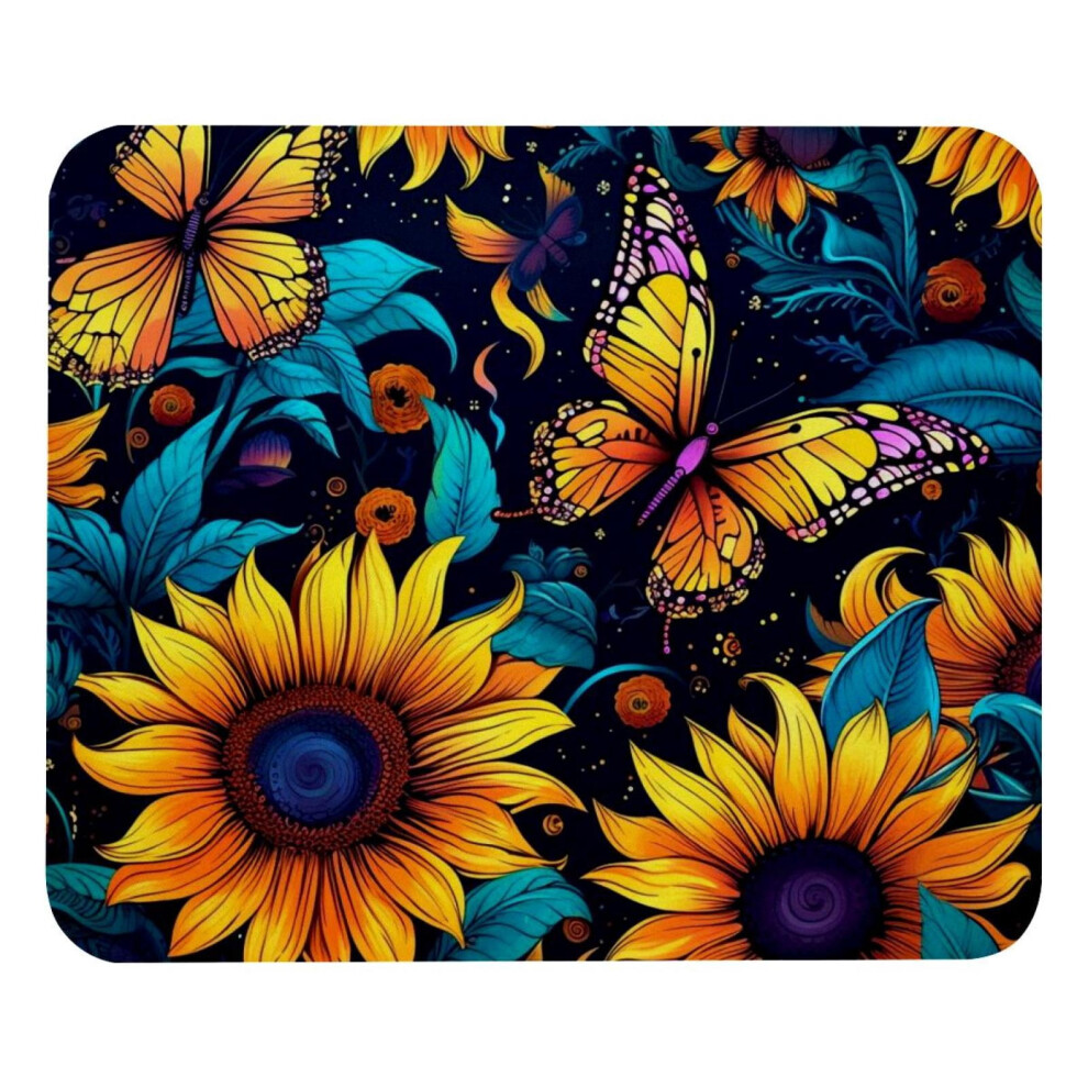 Sunflower Butterfly Mouse Pad 8.3 X 9.8 Inches Purple 917087595551