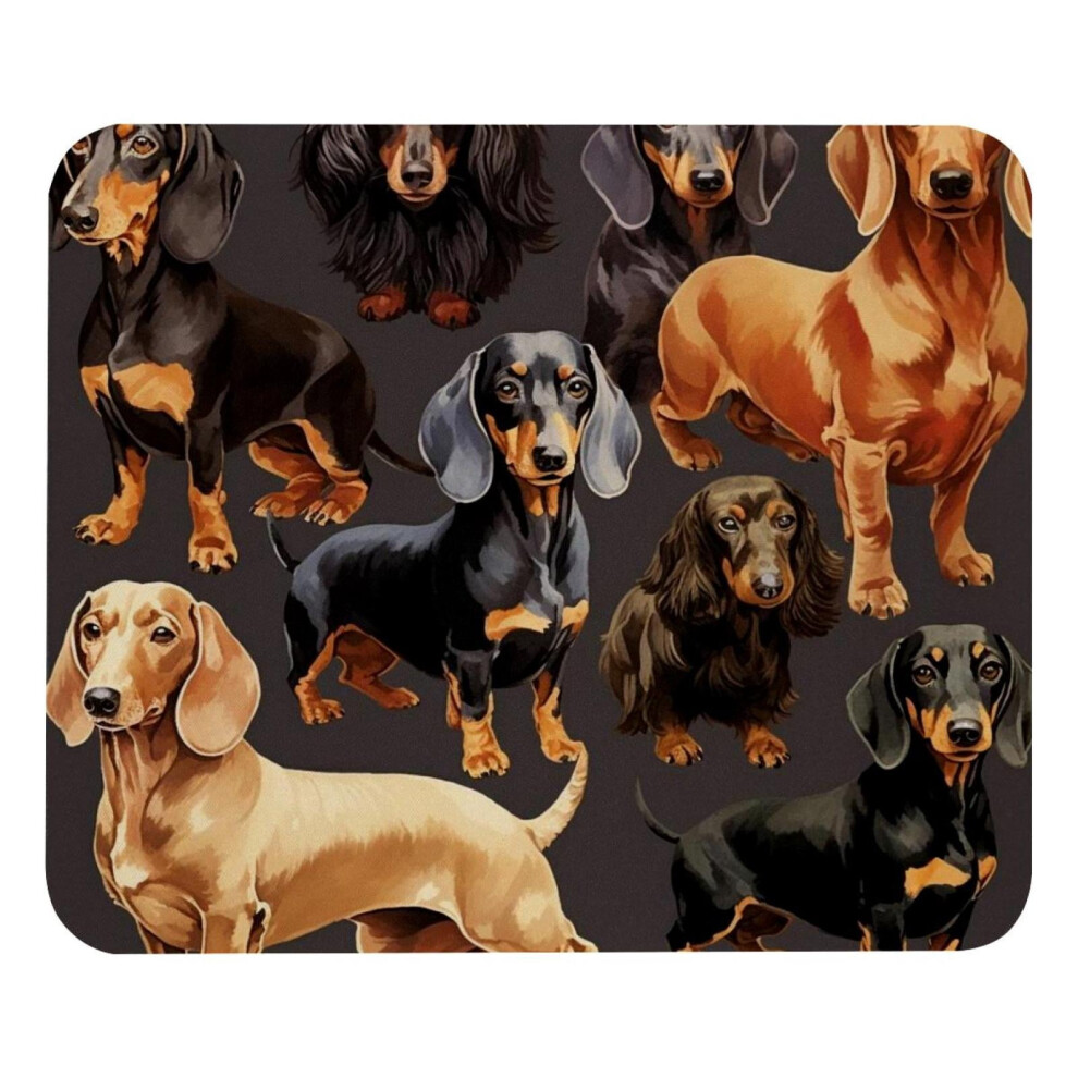 Dachshund Family Mouse Pad Square Non-Slip 8.3 X 9.8 Inches 917087594752