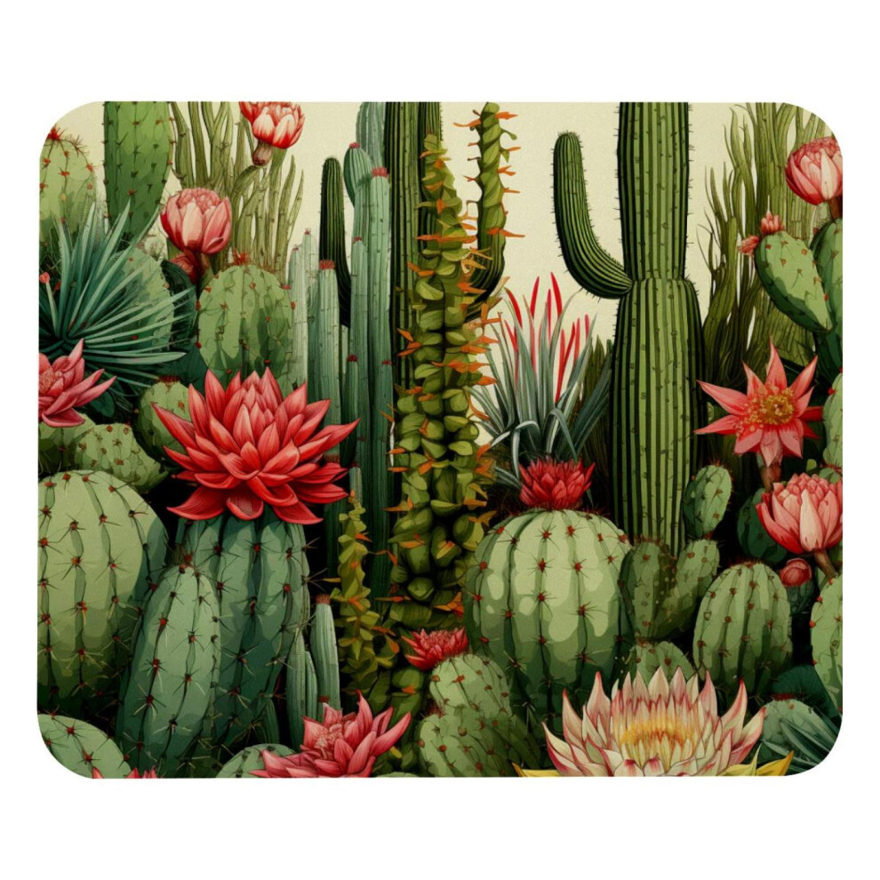 Cactus Mouse Pad Non-Slip Rubber Base 8.3 X 9.8 Inches Green 917087595070
