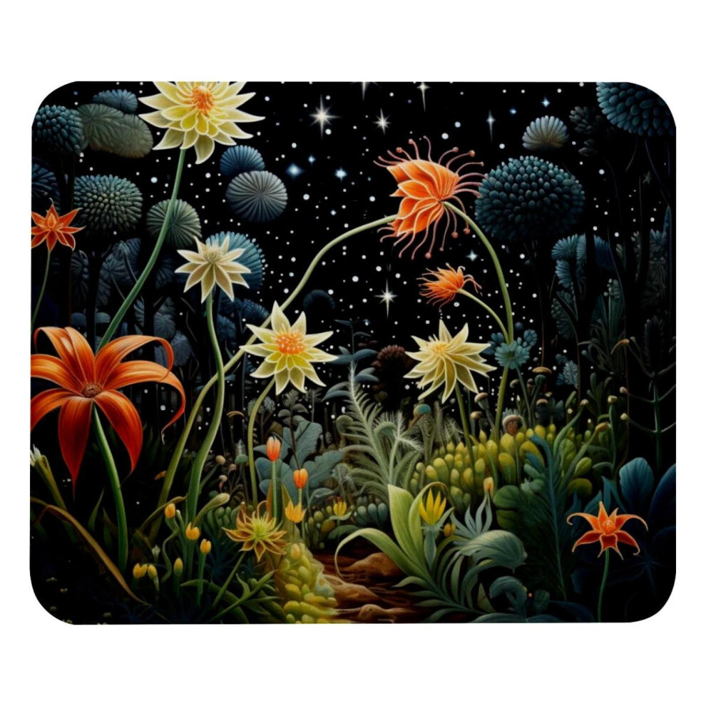 Starry Sky Plant Mouse Pad Non-Slip Rubber Base 8.3 X 9.8 917087599658