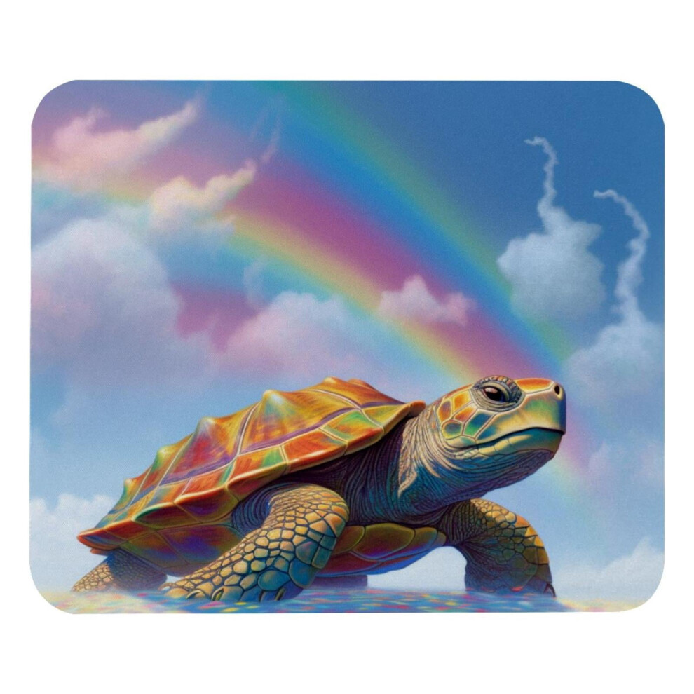 Rainbow Turtle Mouse Pad Non-Slip Rubber Base 8.3 X 9.8 917087599832
