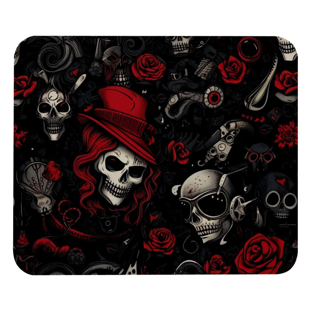 Punk Skull Mouse Pad Non-Slip Rubber Base 8.3 X 9.8 Inches 917087600194