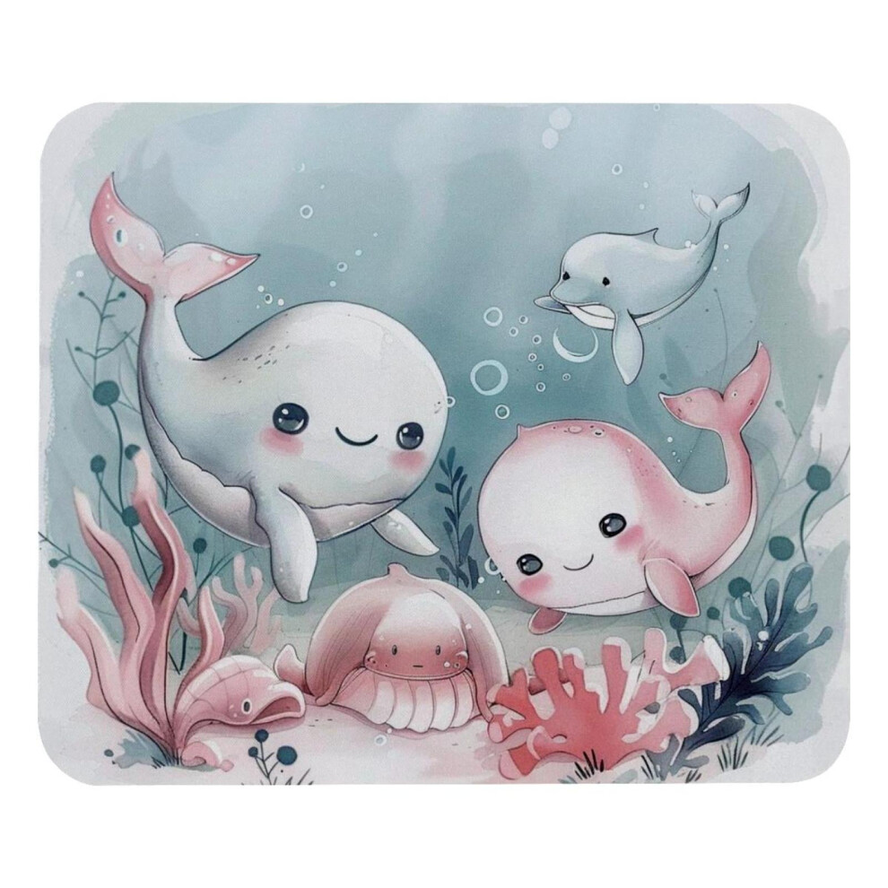 Cartoon Whale Mouse Pad 8.3 X 9.8 Inches Non-Slip Base 917087599856