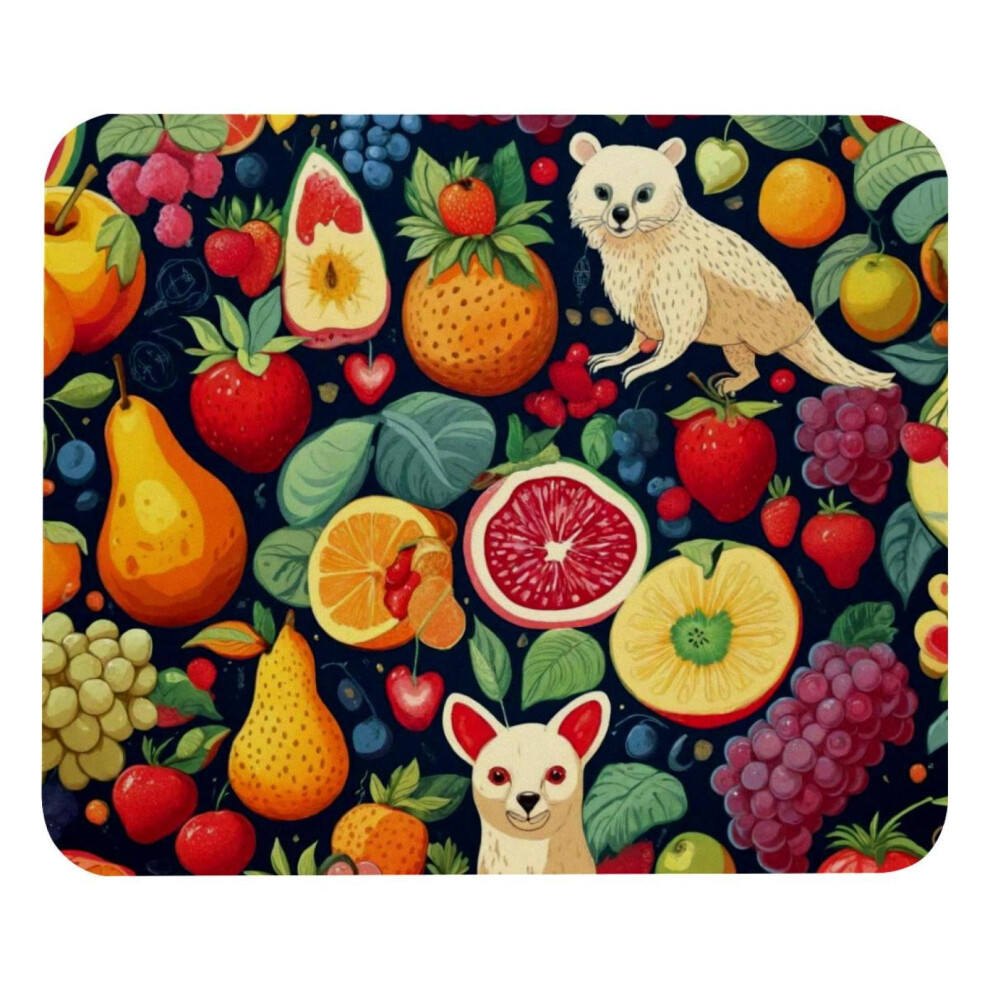 Fruits Animals Mouse Pad Square Non-Slip Rubber Base 8.3 X 917087599771