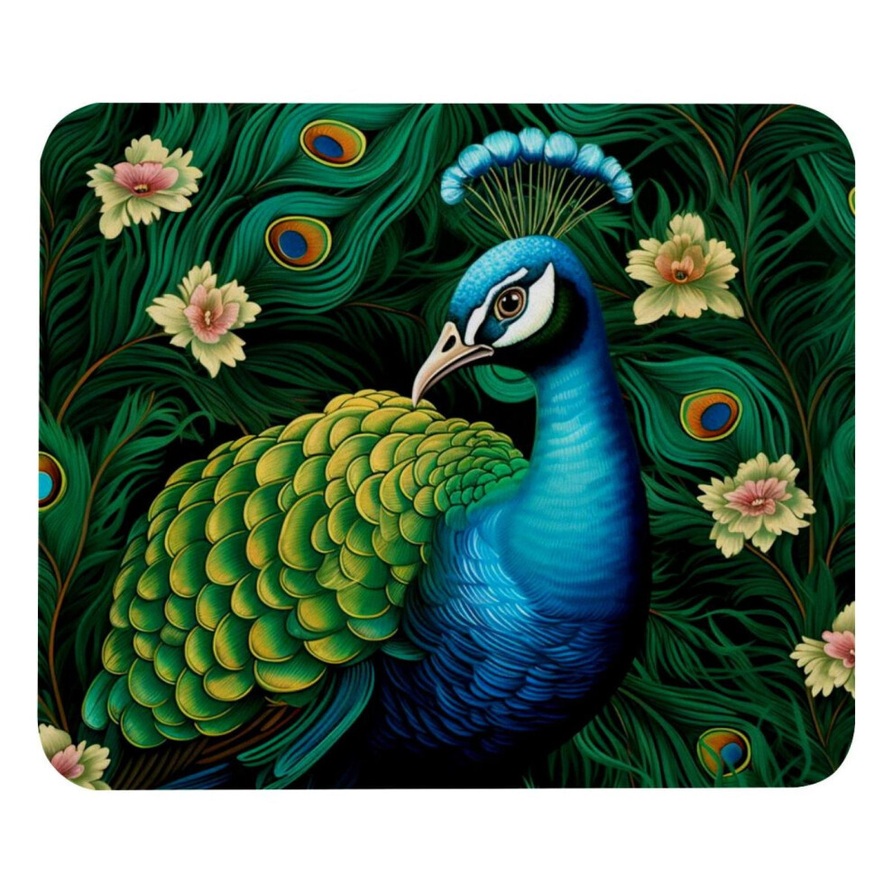 Peacock Feathers Mouse Pad Non-Slip Rubber Base 8.3 X 9.8 917087600699