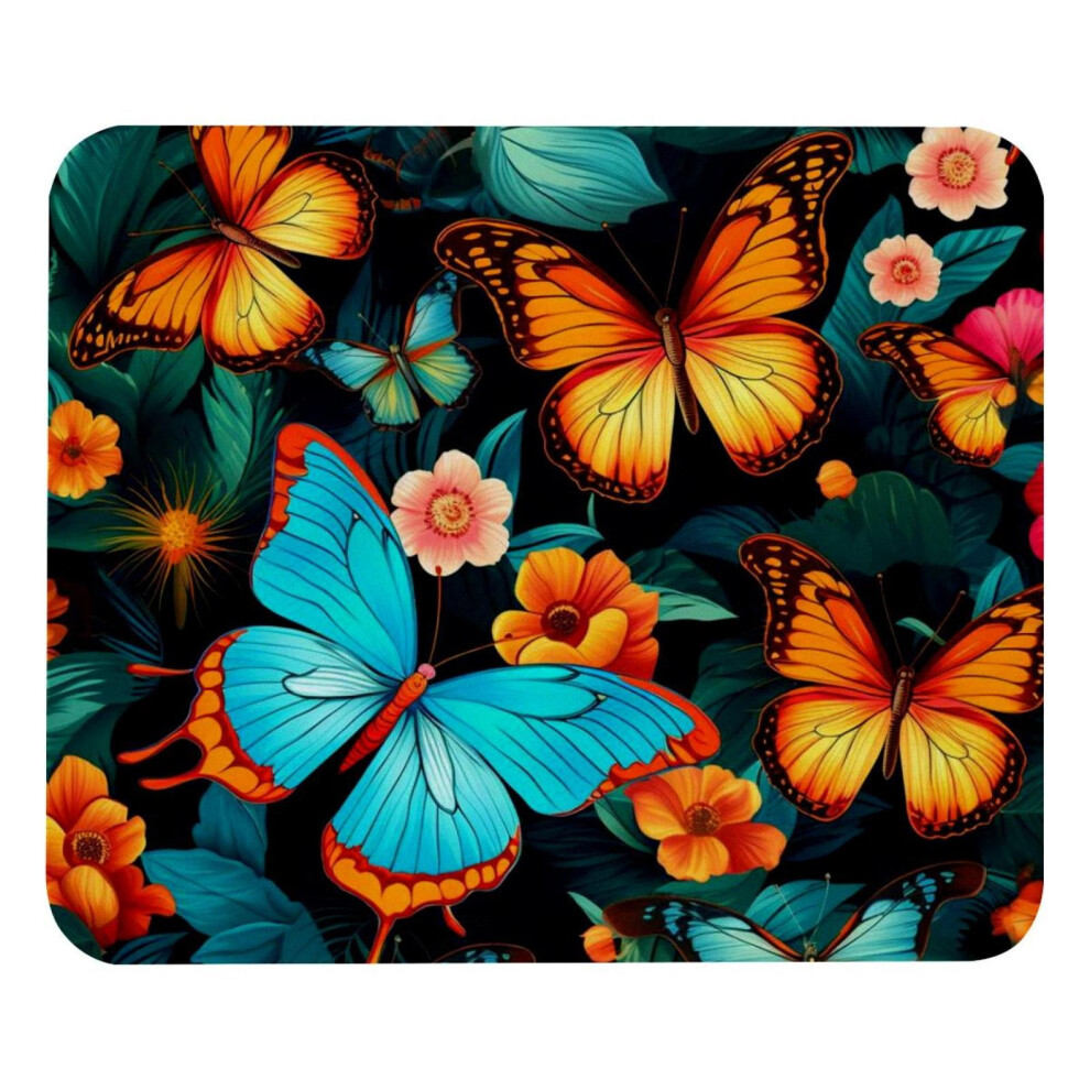 Vintage Flower Butterfly Mouse Pad Non-Slip Rubber Base 8.3 917087600491