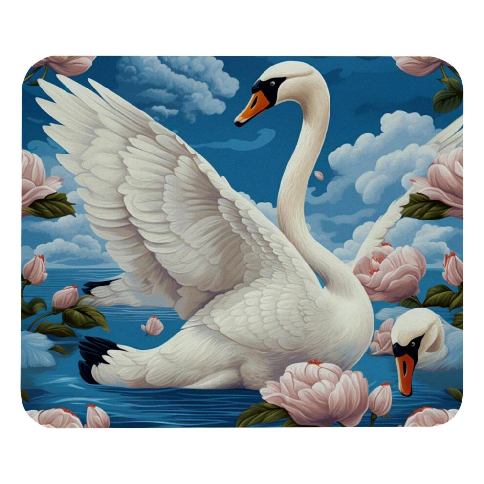 Rose Swan Mouse Pad Square Non-Slip Rubber Base 8.3 X 9.8 917087599894