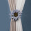 Sunflower-shaped curtain tieback rustic nylon no-drill 1