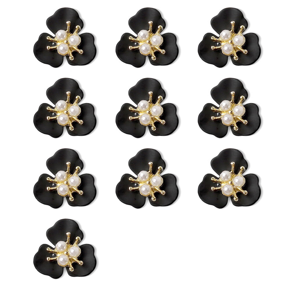 3D Flower Nail Decals Faux Pearl 10 pcs
