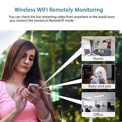 jixopn Ασύρματη Μίνι Κάμερα WIFI Θύρα USB HD1080P για το Σπίτι (Με Κάρτα 32G) 2