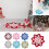 Snowflake Area Rug Washable Geometric Red 523 in 6