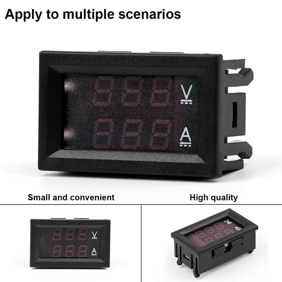 Digital Voltage Current Tester Dc 0-100V 100A 0.56In Led 917087606394