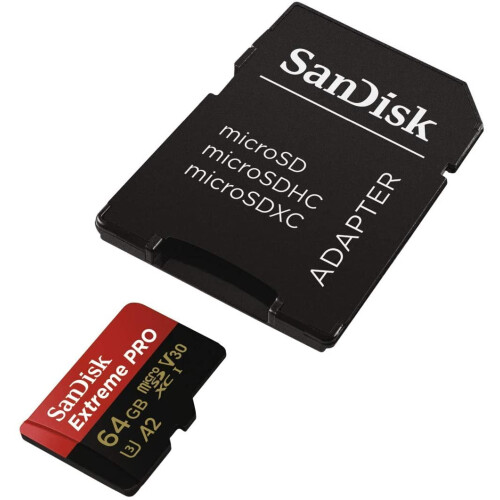 MicroSDXC UHS-I U3 A2 V30 64GB with Adapter 1