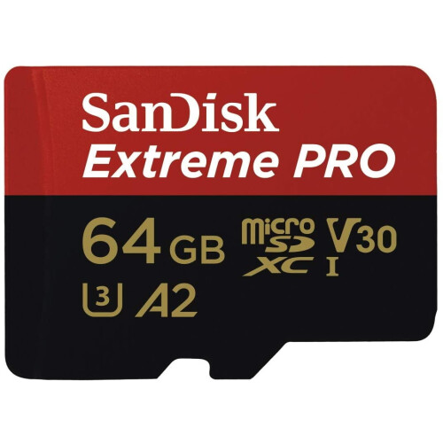 MicroSDXC UHS-I U3 A2 V30 64GB with Adapter 2