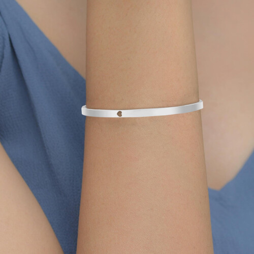 Lige armbånd i rosaguld i rustfrit stål, blank 1