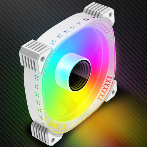 Jixopn ARGB Fan 12cm 5V 6-Pin White Reverse 2
