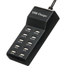 USB-laddare, 5V10A (50W) USB-laddningsstation med 10 portar, familjestorlek, smarta USB-portar för flera enheter, smartphone