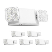 Lámpara de Emergencia LED -Duoku- con Iluminación de Seguridad - Paquete de 6 - Ideal para Salidas de Emergencia y Oficinas