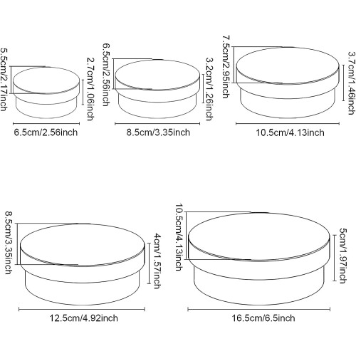 Papier Mache Oval Gift Boxes Assorted 5-Pack 1
