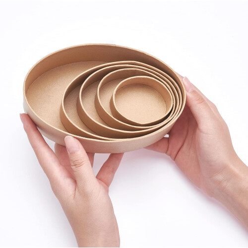 Papier Mache Oval Gift Boxes Assorted 5-Pack 2