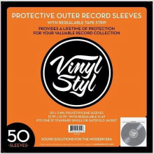 Vinyl record sleeves clear 12 inch resealable 50 count