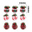 Christmas Cloth Bag Balls Red Plaid 8cm 2