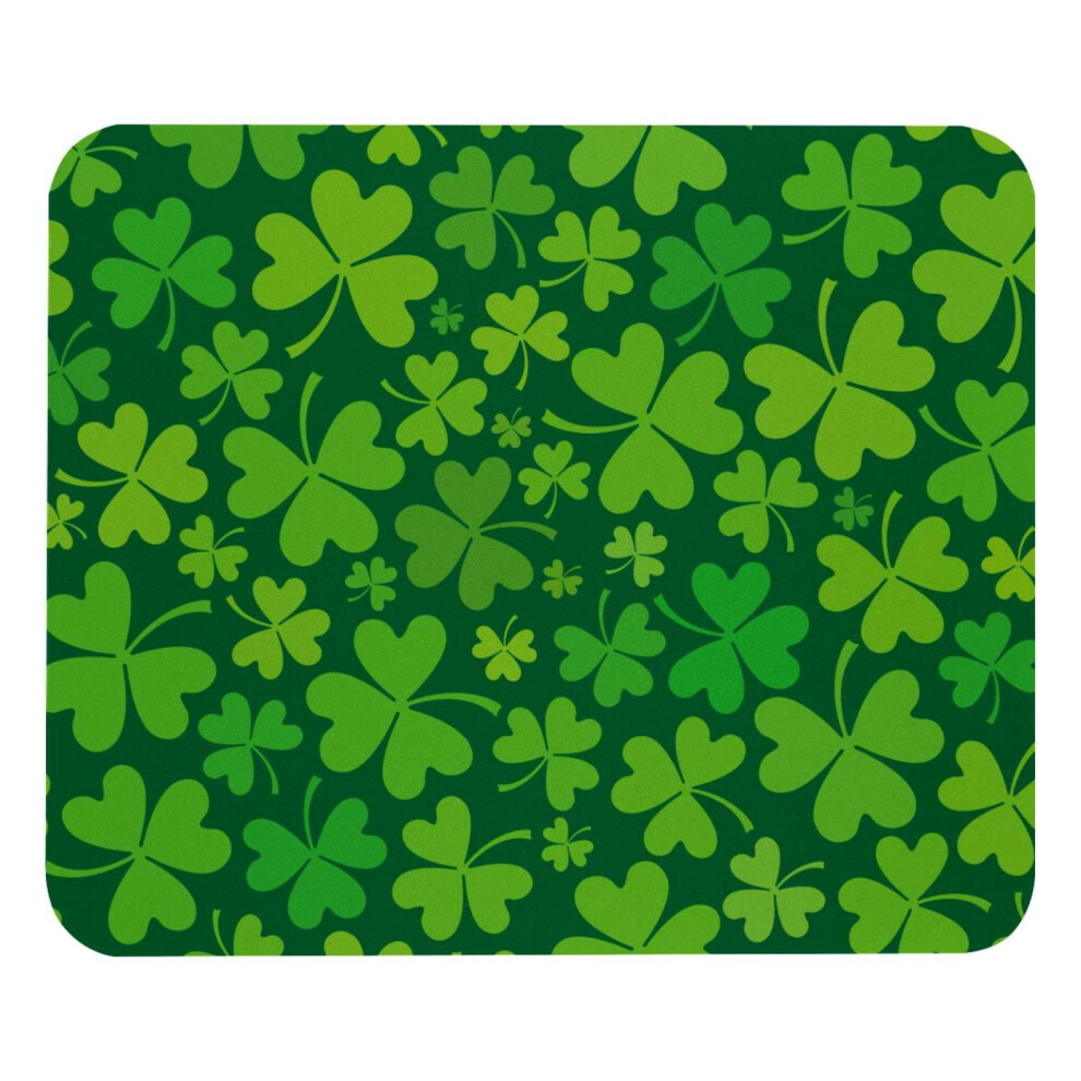 Clover Mouse Pad Non-Slip Rubber Base 8.3 X 9.8 Inches Green 917087594165