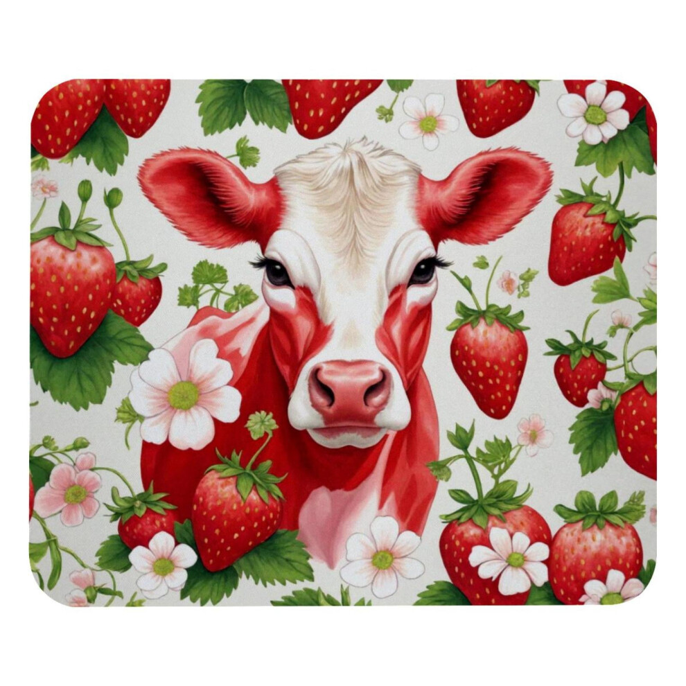 Strawberry Cow Mouse Pad 8.3 X 9.8 Inches Non-Slip 917087594066